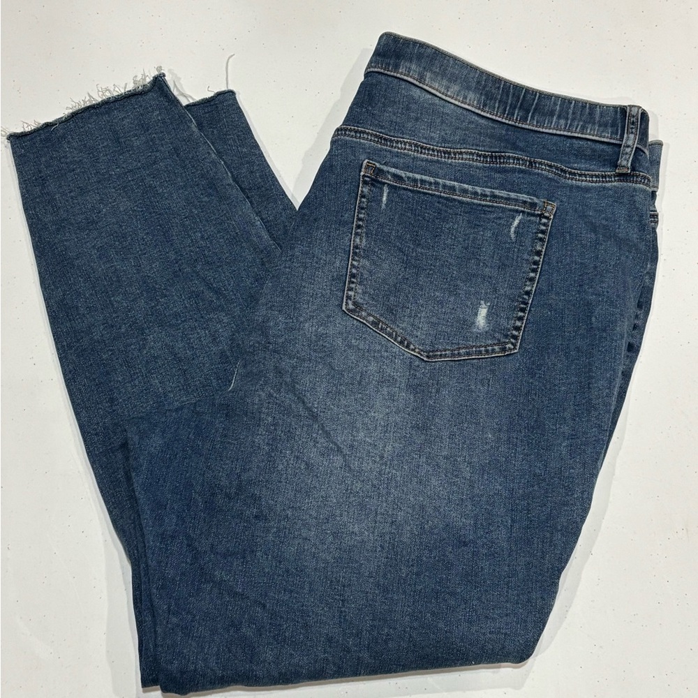 Wonderly Pull On Jeggings, Blue Denim, Raw Hem, Women’s 20W - Picture 2 of 7